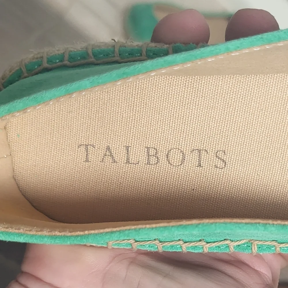 Talbots Izzy Knot Kelly Green Suede Espadrille Shoes Size 9 - Picture 4 of 8